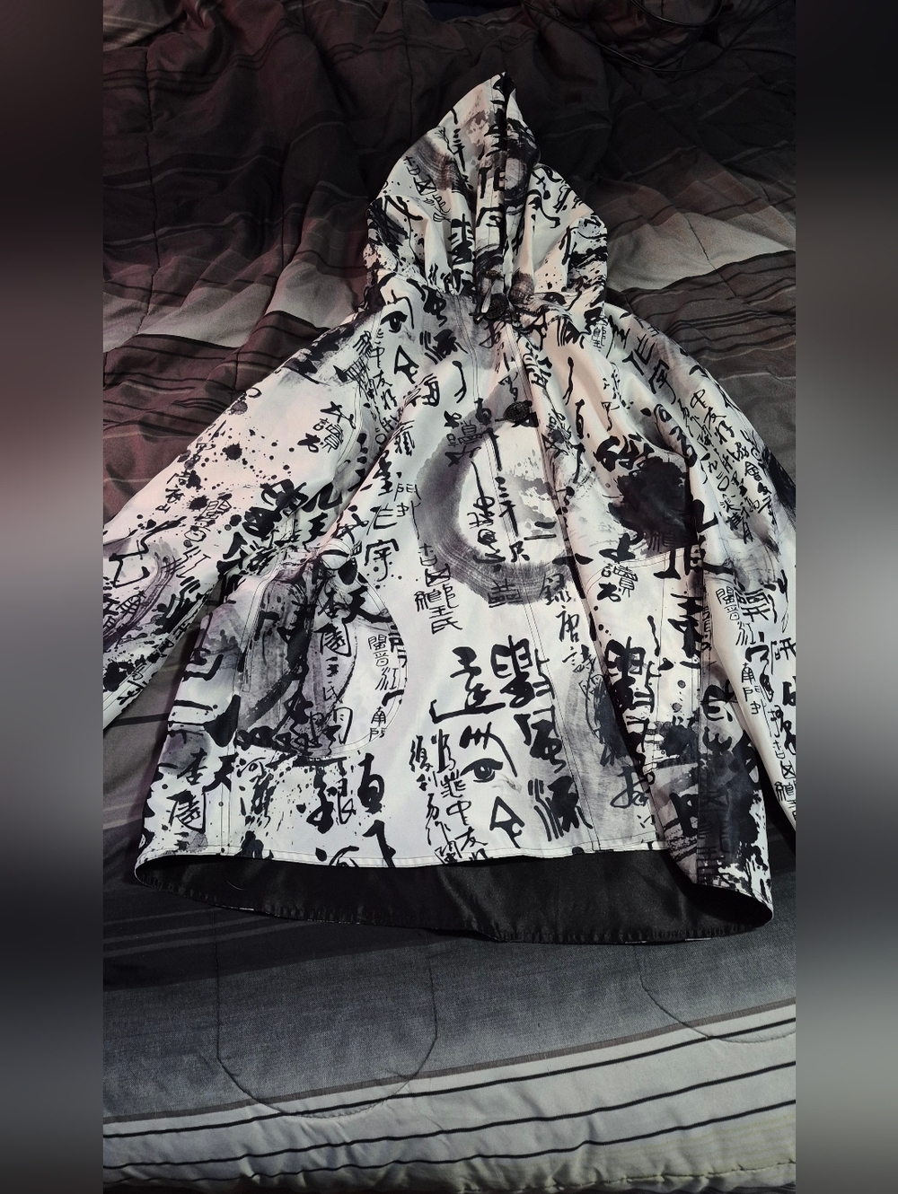 Oopéra Womens Raincoat XL Black&White Japanese Style J0276RW-2
